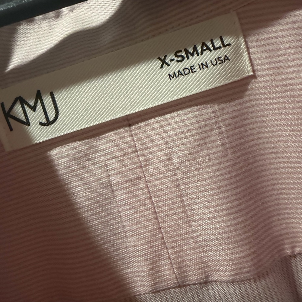 Kmj "Daisy" Button-Down Blouse - Light Pink And W… - image 2